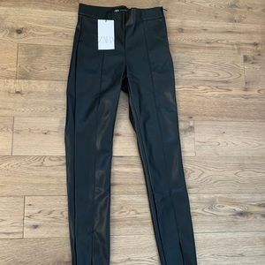 Zara Black Leather Pants
